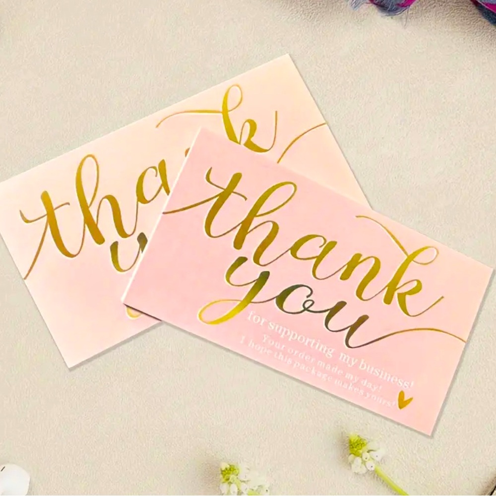 50 Pink Thank You Cards